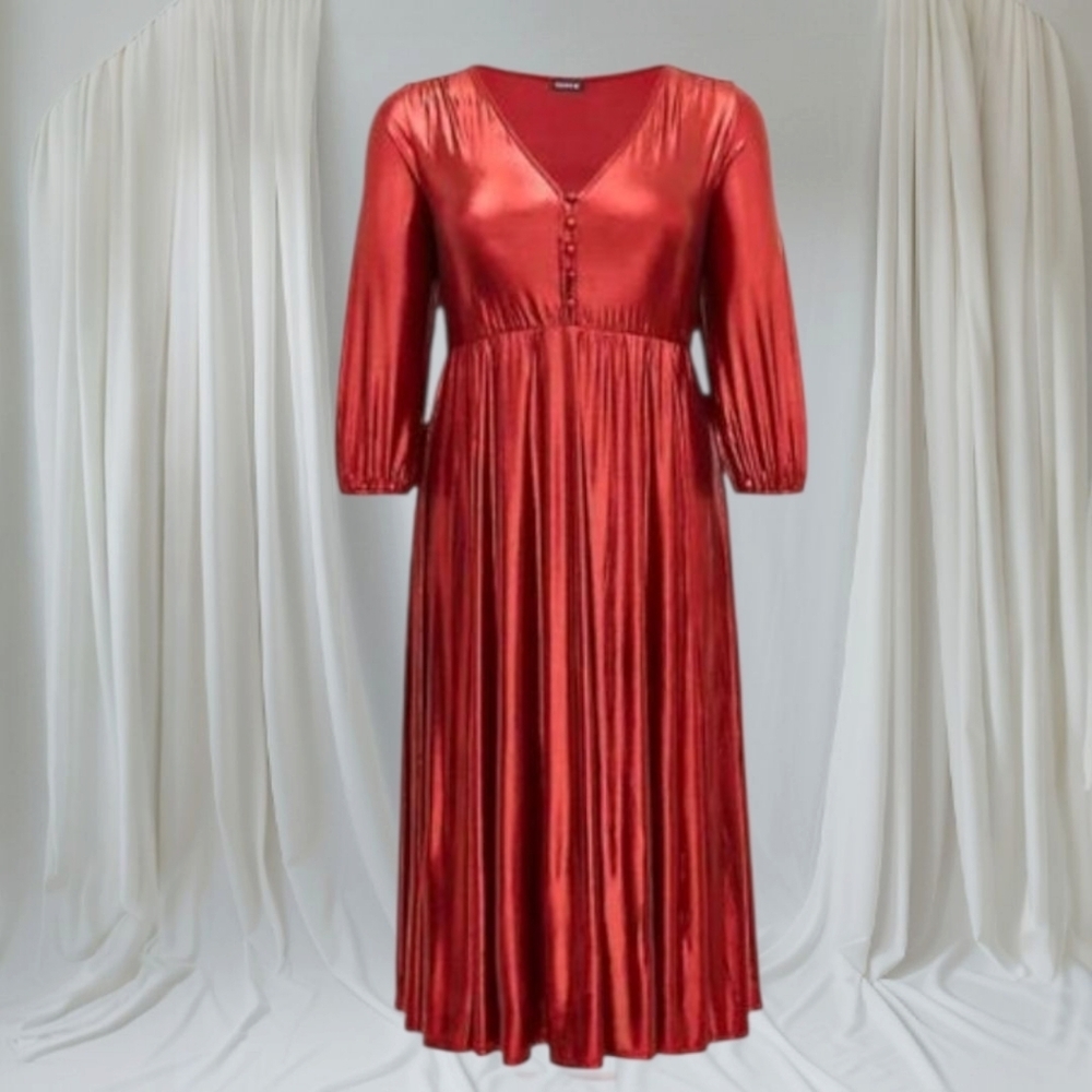 TORRID 2X red liquid knit holiday maxi dress NWT